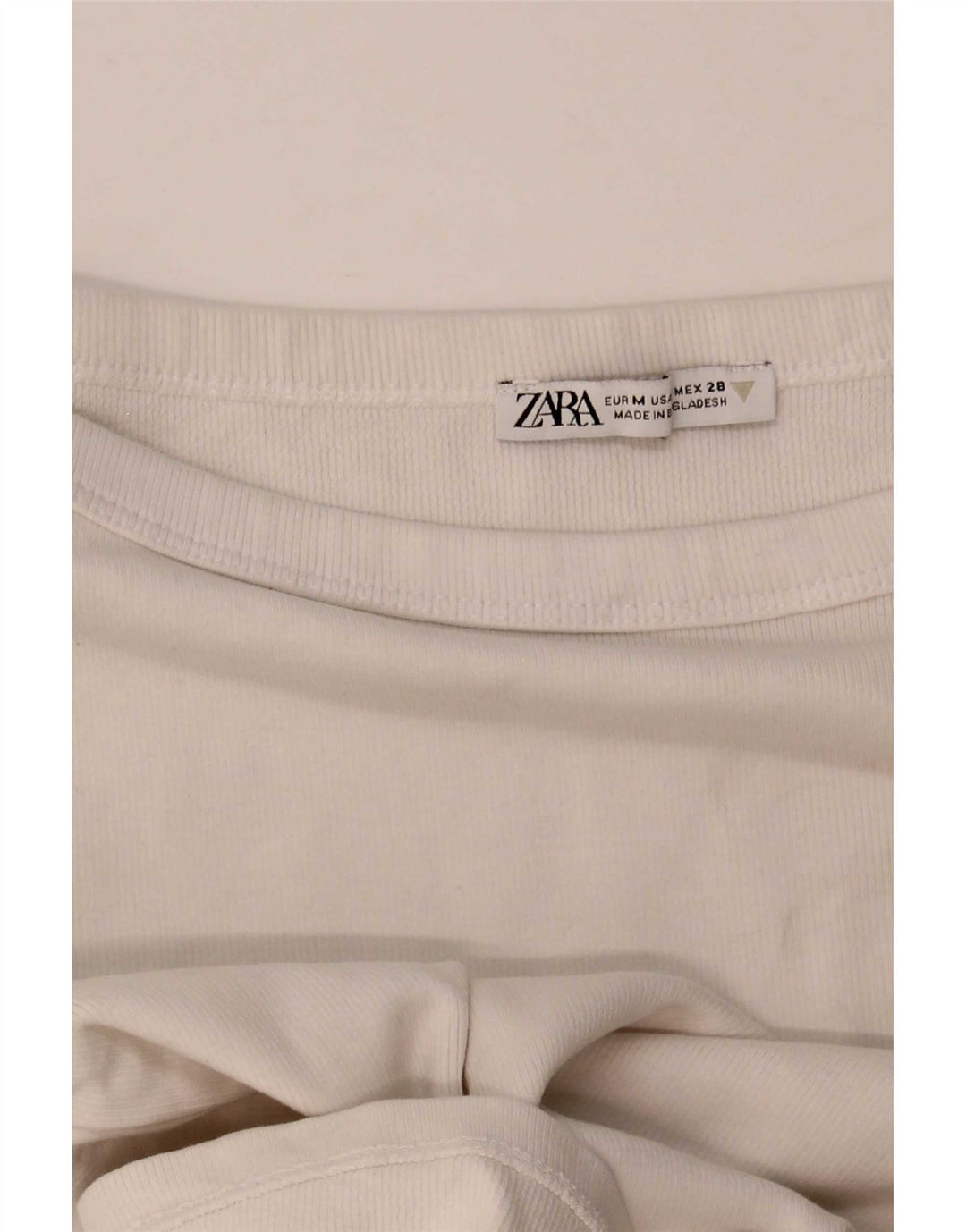Женская укороченная футболка Zara UK 12, средний белый