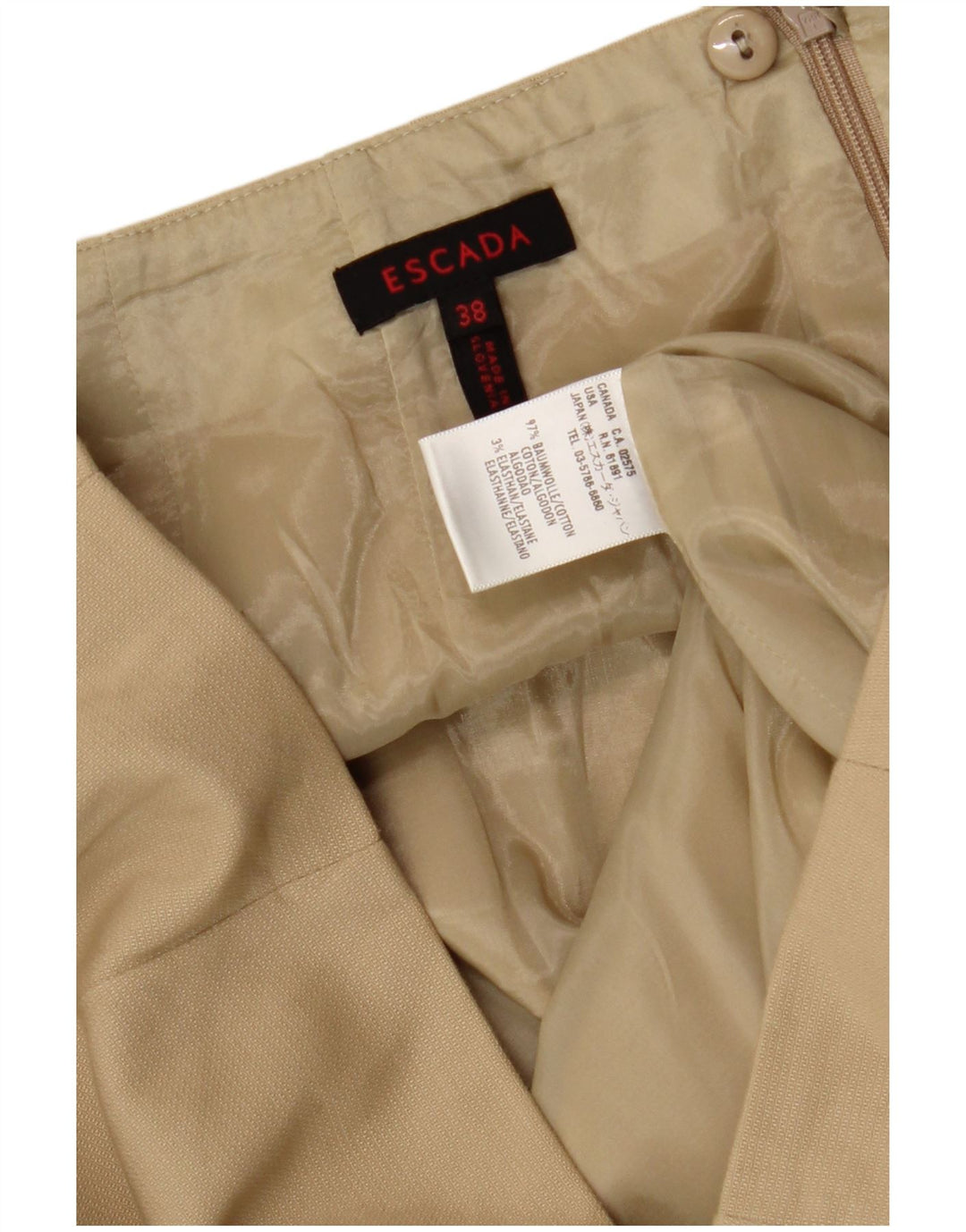 Юбка-карандаш женская Escada EU 38 Medium W28 Бежевая, хлопковая, классическая
