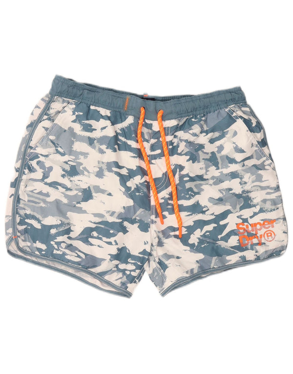 Мужские шорты для плавания Superdry XL, синий камуфляжный полиэстер