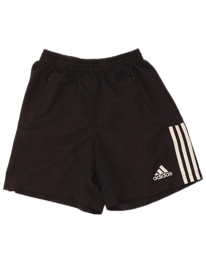 Женские спортивные шорты Adidas UK 12, средний черный, полиэстер с цветными блоками