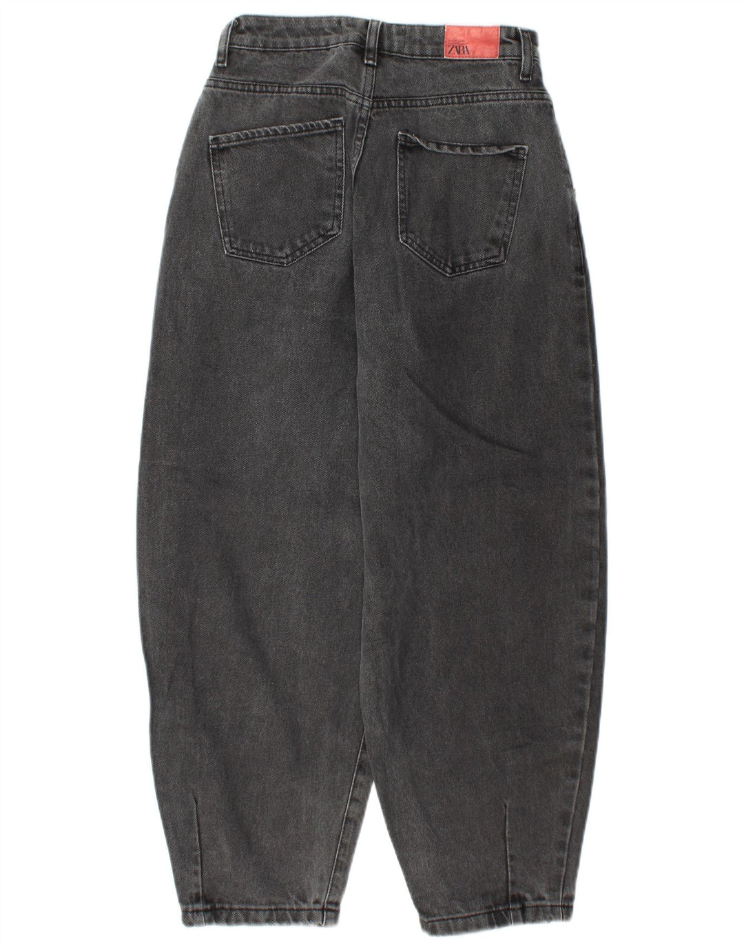 Женские укороченные джинсы с завышенной талией ZARA EU 34 2XS W24 L25 Серые