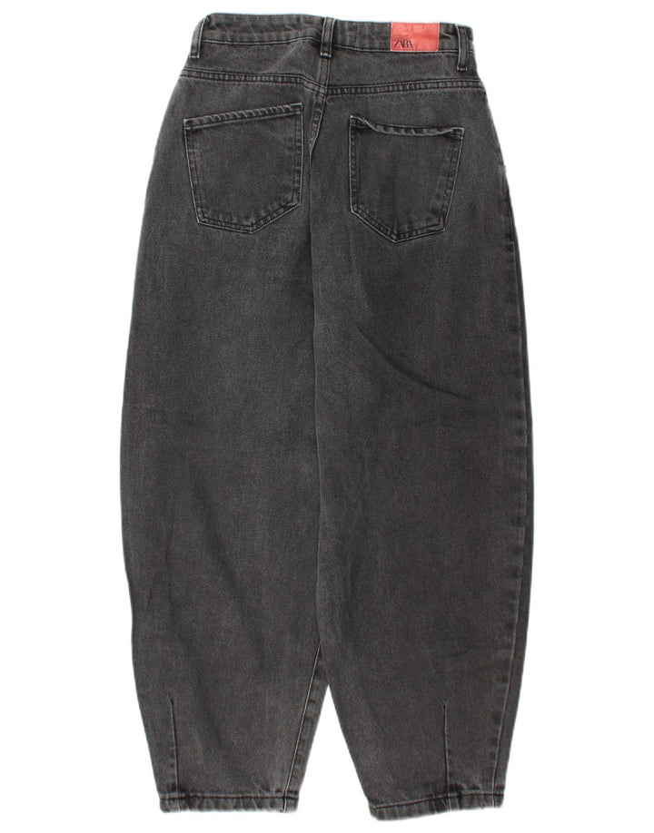 Женские укороченные джинсы с завышенной талией ZARA EU 34 2XS W24 L25 Серые