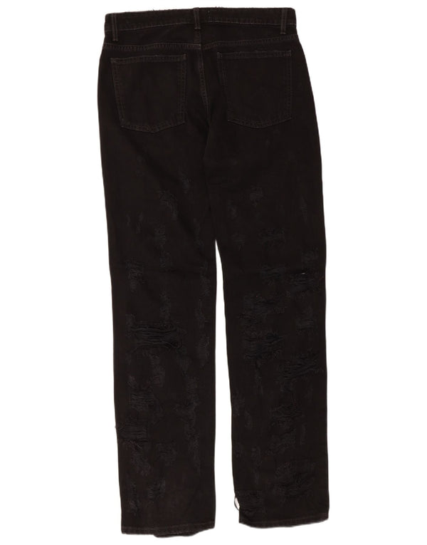 Женские прямые джинсы Zara с низкой талией EU 38 Small W28 L34, черные