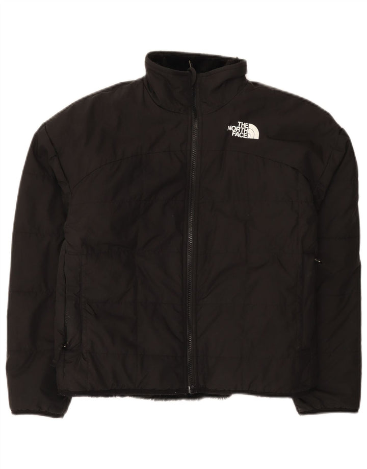 Двусторонняя стеганая куртка The North Face для девочек 11–12 лет, большая черная