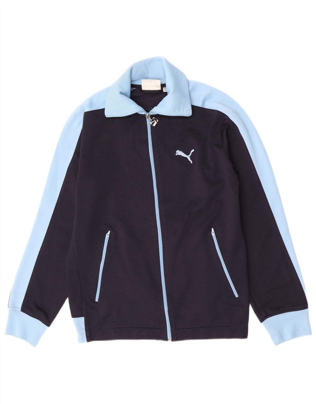 Мужской спортивный костюм Puma, верхняя куртка, средний темно-синий, полиэстер с цветными блоками