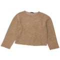 Женский укороченный топ Zara с длинным рукавом UK 10, маленький, бежевый, полиэстер