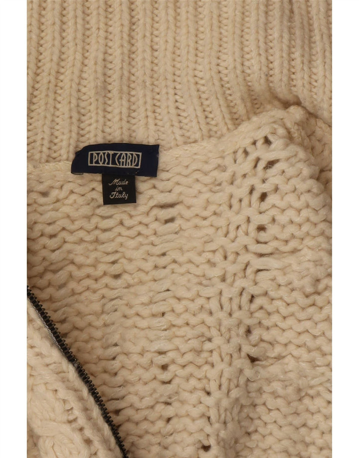 Мужской кардиган на молнии с открыткой, маленький свитер из белой шерсти