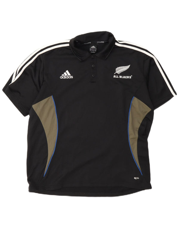 Мужская рубашка поло Adidas Clima 365 UK 44/46, большая черная, полиэстер с цветными блоками