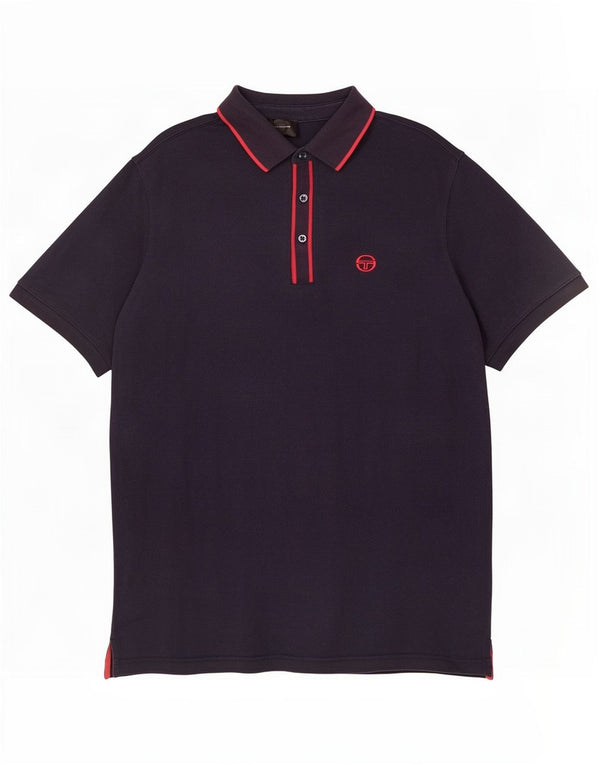 Мужская рубашка-поло Sergio Tacchini XL, темно-синяя, хлопок