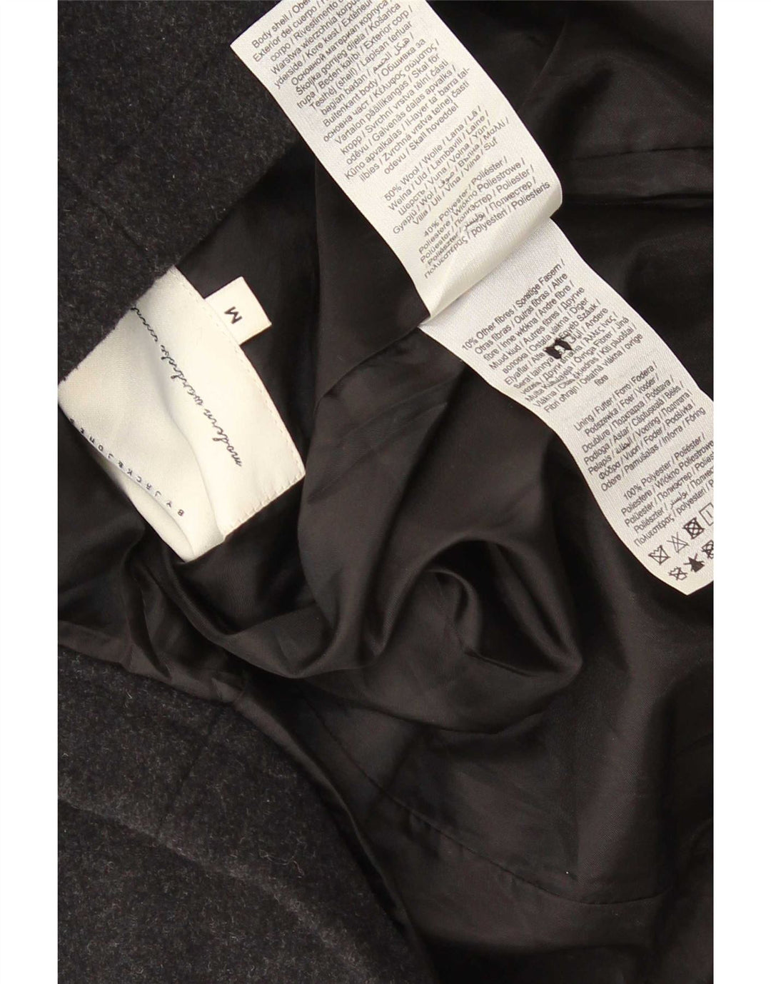 Мужское пальто Jack & Jones UK 38, среднее, черное, шерстяное