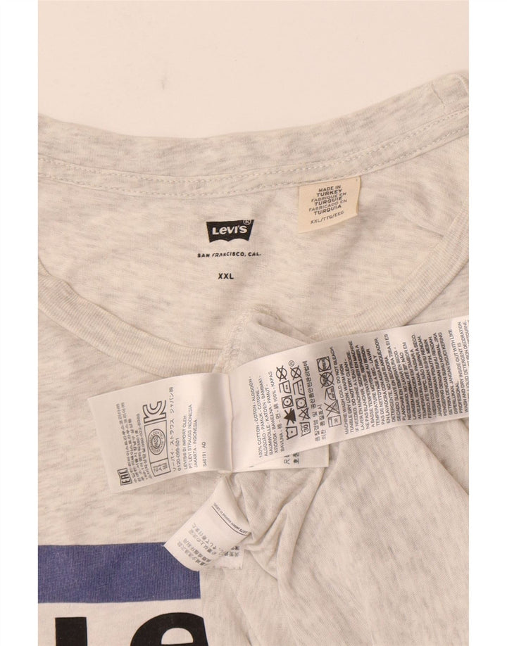 Мужская футболка с рисунком Levi's, 2XL, серый хлопок с крапинками