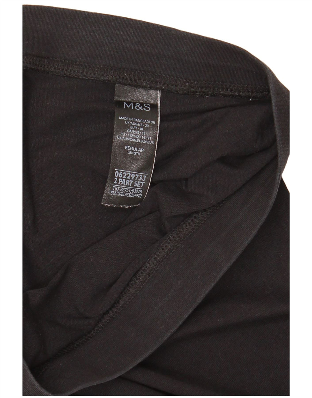 Женские леггинсы Marks & Spencer UK 20 2XL, черные, хлопковые