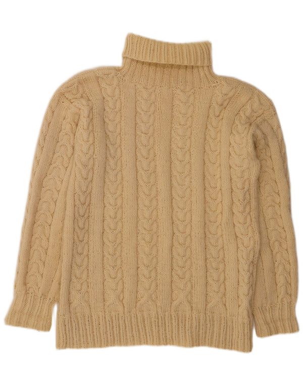 ВИНТАЖНЫЙ женский джемпер с высоким воротником, Великобритания, 14, большой, белый цвет