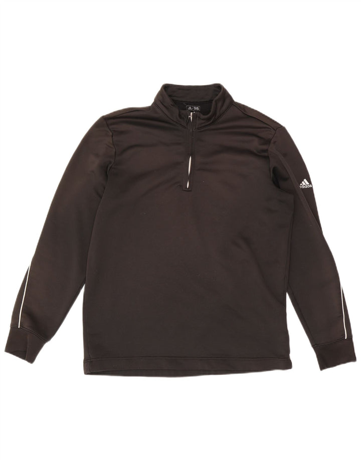 Мужской толстовка с воротником на молнии Adidas Climalite, большой черный полиэстер