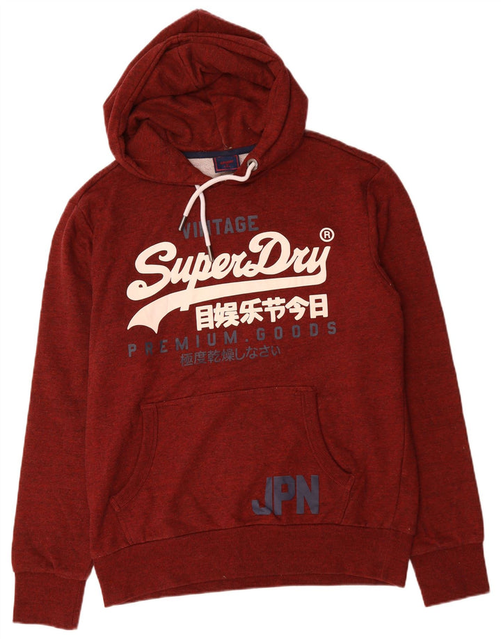 SUPERDRY Мужской джемпер с капюшоном с рисунком XL, темно-бордовый хлопок