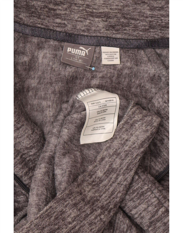 Флисовая куртка PUMA для мальчиков 14–15 лет, большая серая крапинка из полиэстера