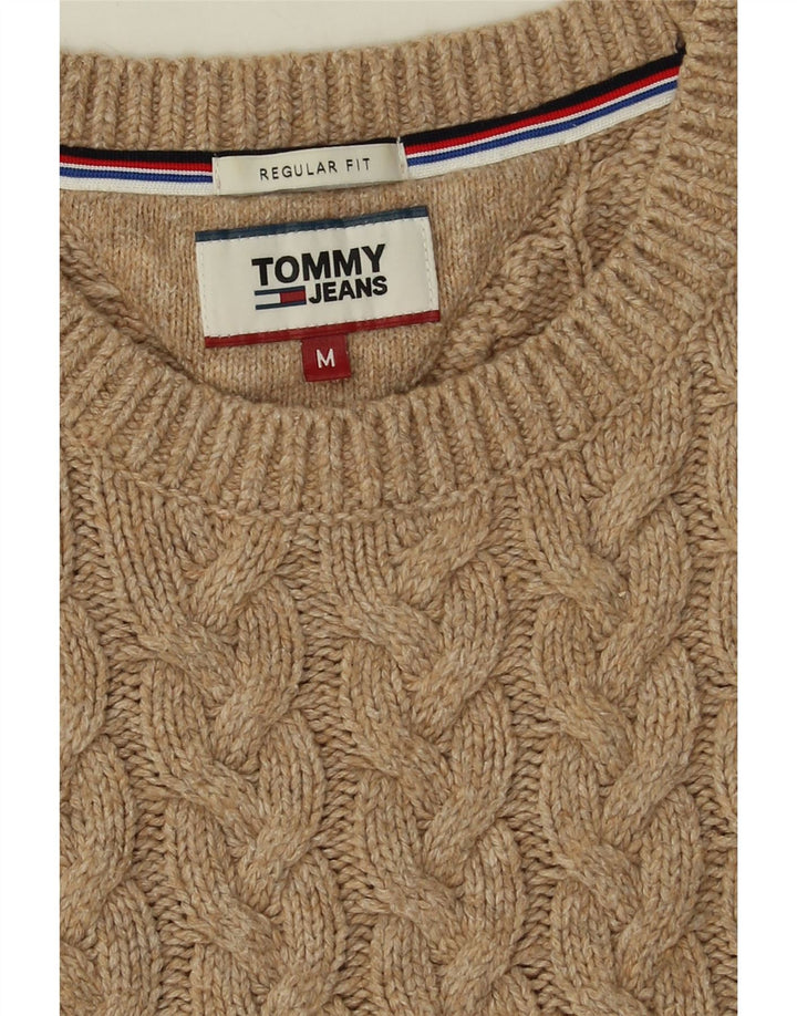 Мужской джемпер с круглым вырезом Tommy Hilfiger среднего размера, бежевый