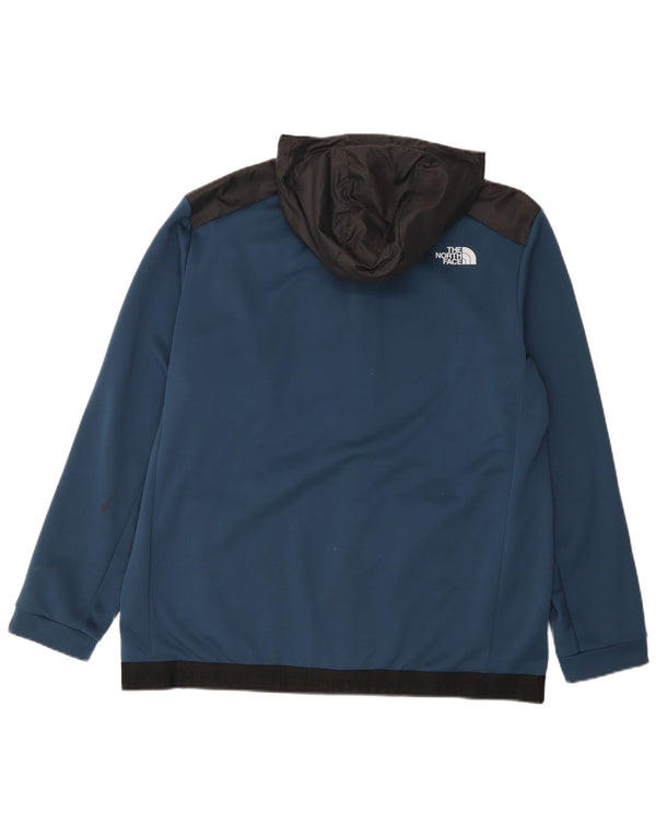 Мужской свитер с капюшоном на молнии The North Face XL, темно-синий, полиэстер с цветными блоками