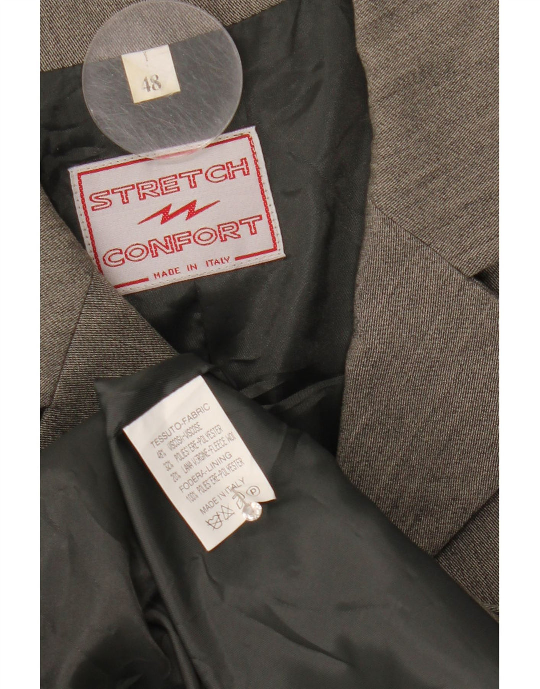 Винтажное женское пальто IT 48 XL Серое Вискоза