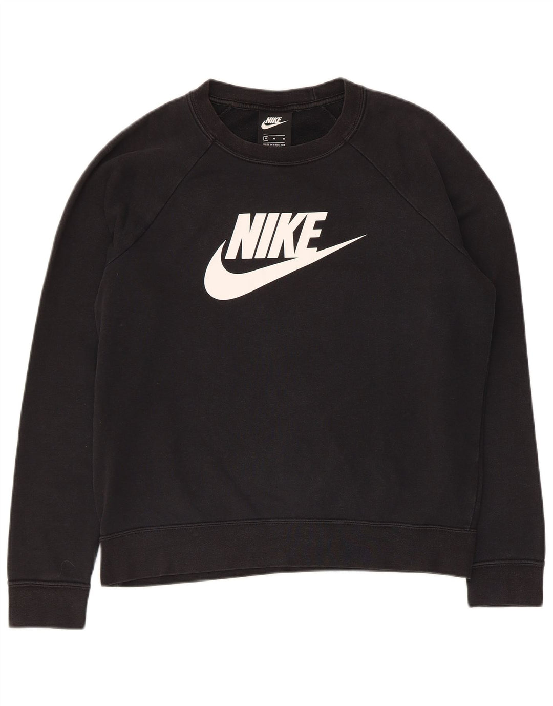 Женский свитер с рисунком Nike UK 14, средний черный хлопковый джемпер