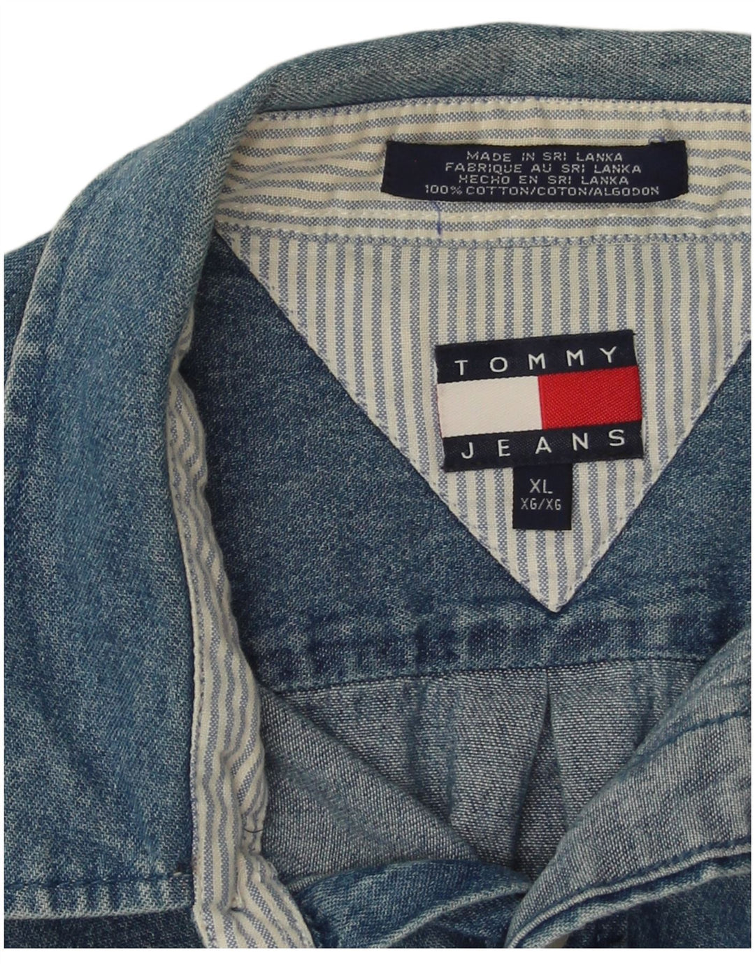 Мужская джинсовая рубашка Tommy Hilfiger XL, синяя, хлопок
