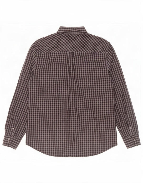 Мужская рубашка Ben Sherman, большая серая хлопковая клетка в мелкую клетку