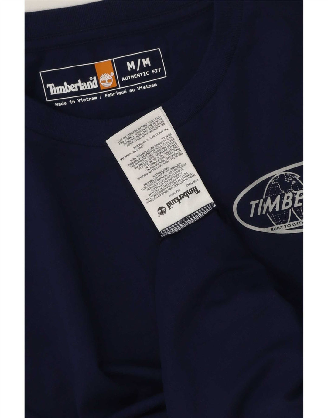 Мужская футболка с рисунком Timberland, средний темно-синий хлопок