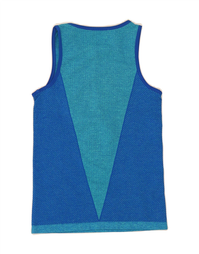 ADIDAS Womens Stella McCartney Vest Top UK 8 Small Blue Colourblock Vintage Adidas and Second-Hand Adidas from Messina Hembry 