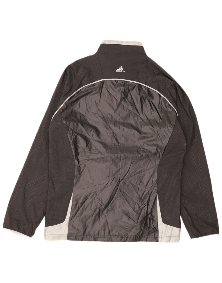 Мужская дождевик Adidas UK 42 XL, черный полиэстер с цветными блоками