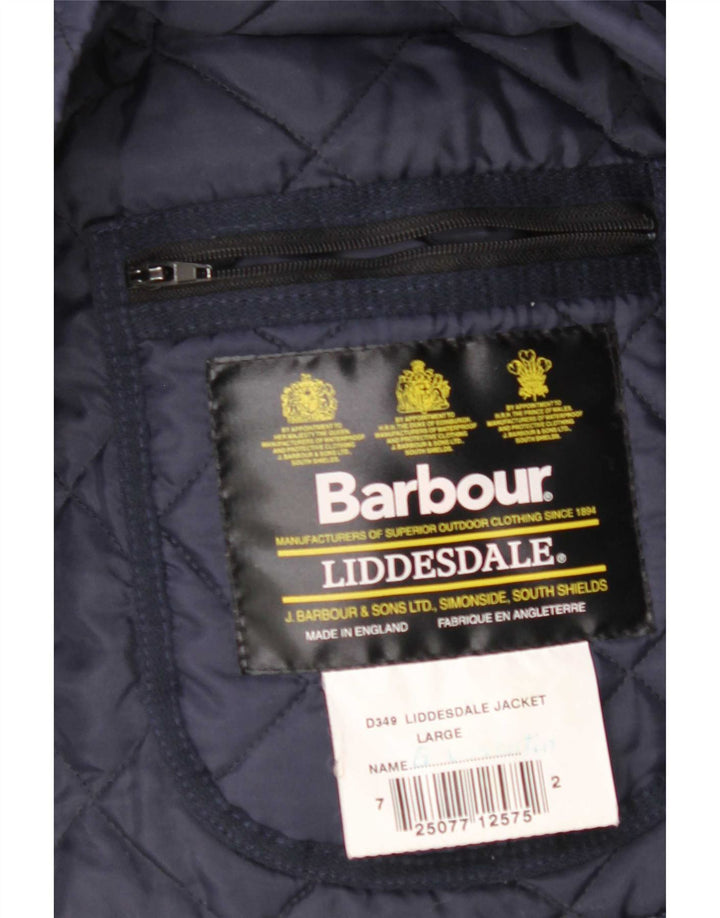 Мужская стеганая куртка Barbour LIDDESDALE UK 40, большая темно-синяя нейлоновая