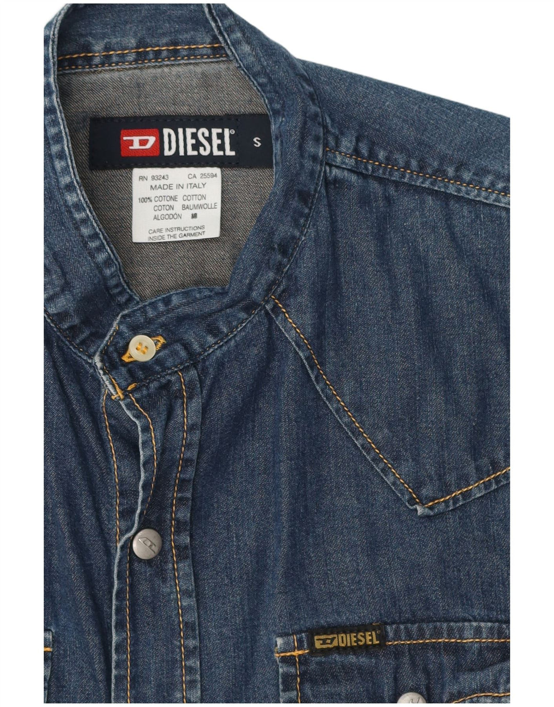 Женская джинсовая рубашка Diesel, маленькая синяя, хлопок