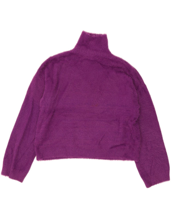 Женский укороченный джемпер с высоким воротником Zara UK 10, маленький фиолетовый