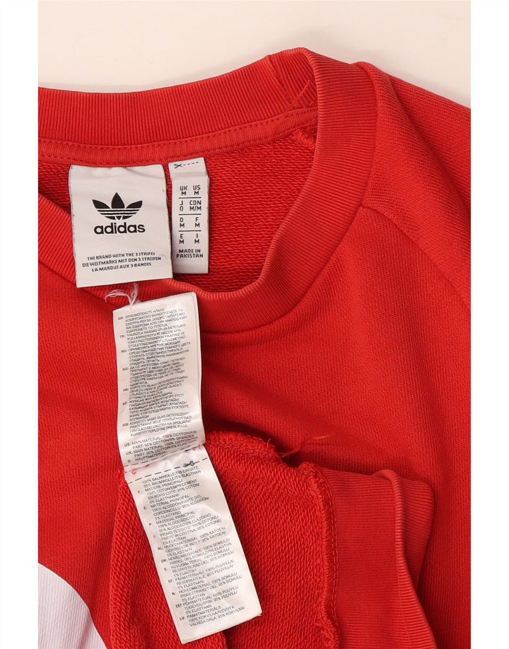 Мужской свитшот Adidas с рисунком, хлопковый джемпер среднего красного цвета