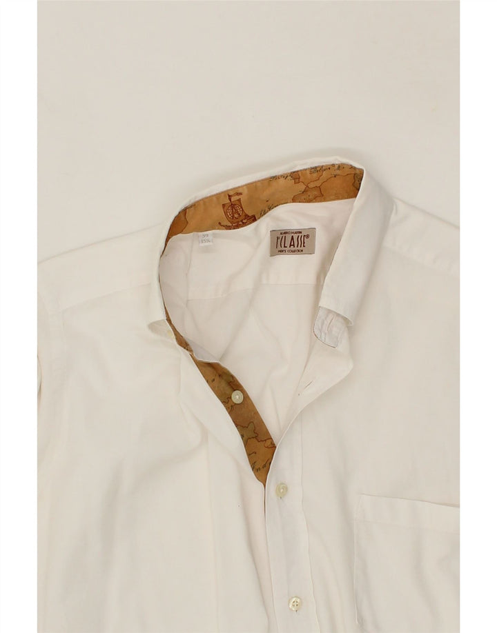 ALVIERO MARTINI Mens Shirt Size 39 15 1/2 Medium White Cotton Vintage ALVIERO MARTINI and Second-Hand ALVIERO MARTINI from Messina Hembry 
