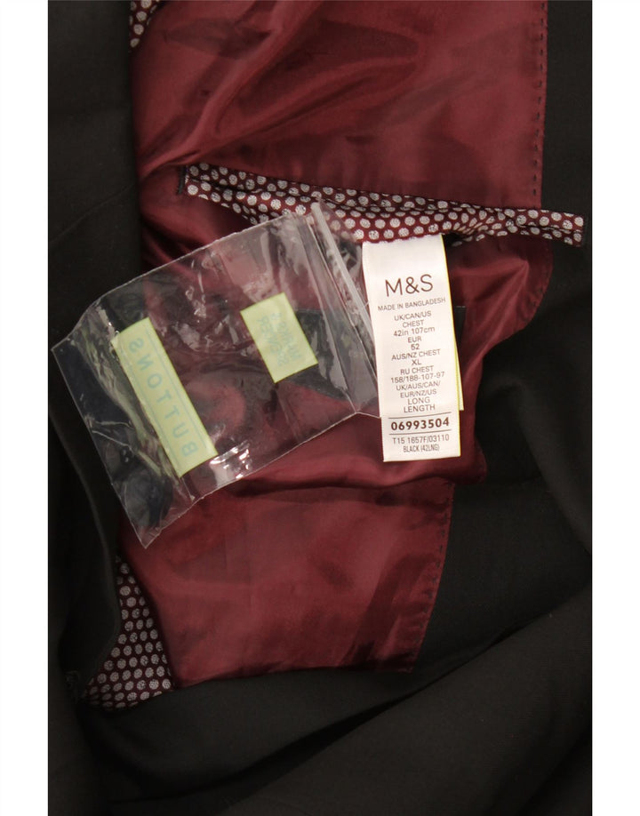 Мужской удлиненный пиджак с двумя пуговицами Marks & Spencer UK 42 XL, черный