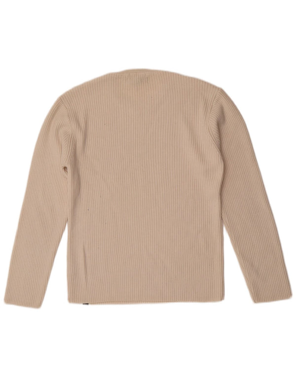 Guess Женский джемпер с круглым вырезом UK 18 XL из белой мериносовой шерсти