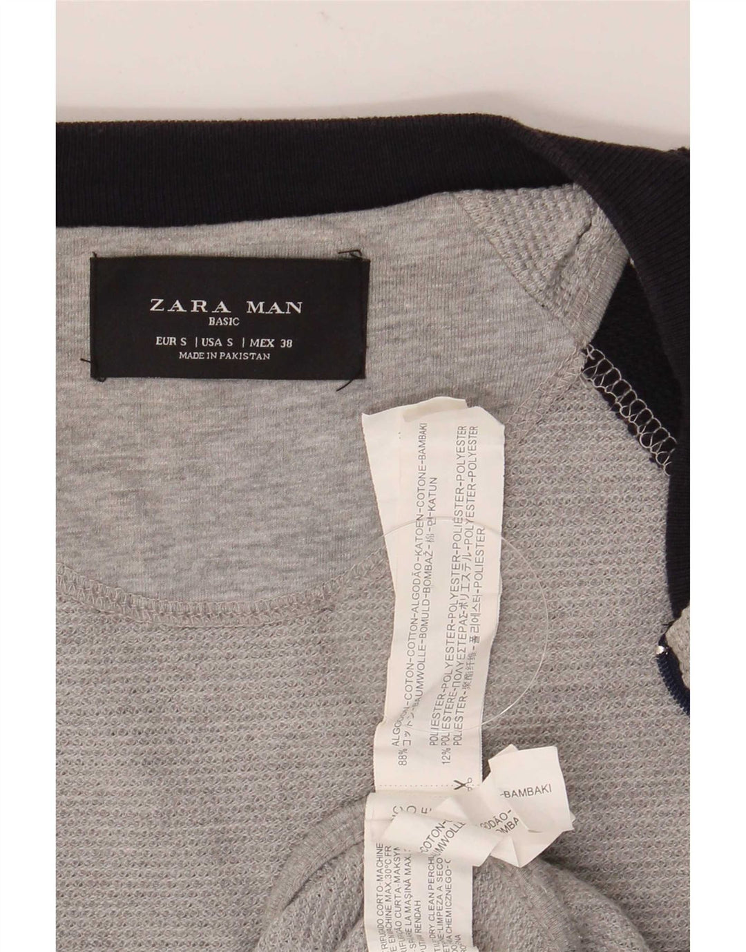 Мужской спортивный костюм Zara, верхняя куртка, маленький серый хлопок с цветными блоками