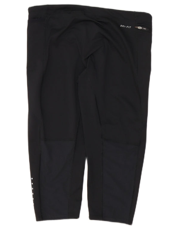 Женские леггинсы-капри Nike Dri Fit UK 14, большой черный полиэстер