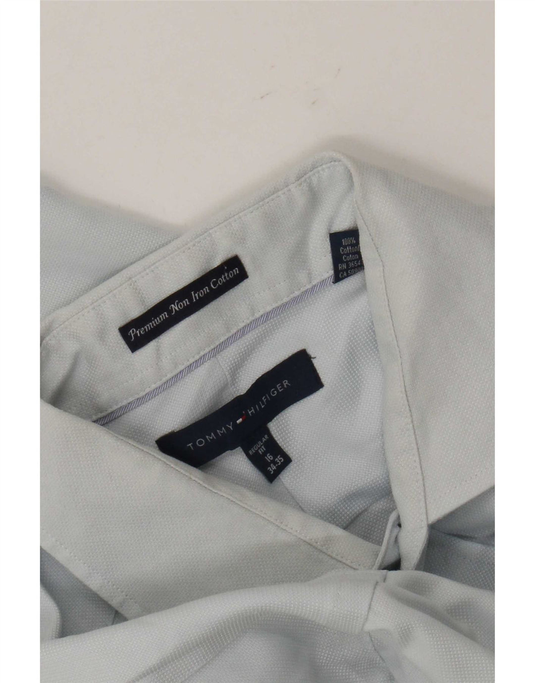 Мужская рубашка обычного кроя Tommy Hilfiger, размер 16, большая синяя хлопковая
