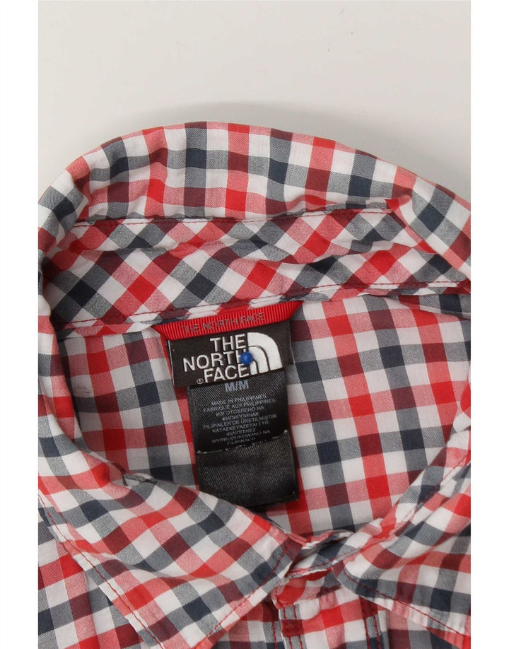 Мужская рубашка с коротким рукавом The North Face, хлопковая клетка среднего красного цвета