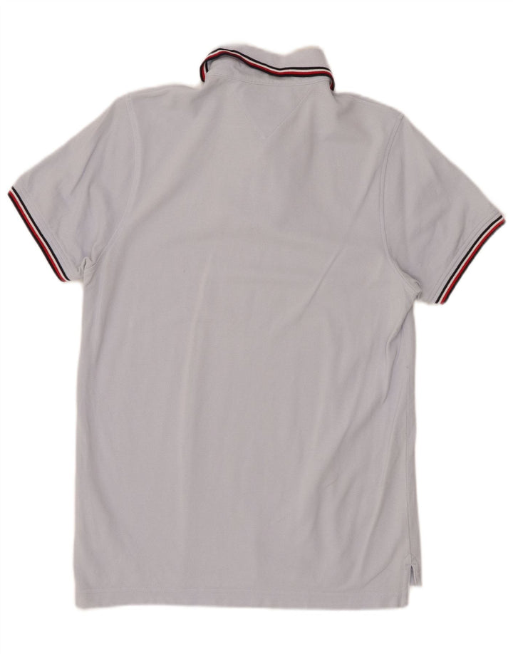 TOMMY HILFIGER Мужская рубашка-поло приталенного кроя, маленький синий хлопок