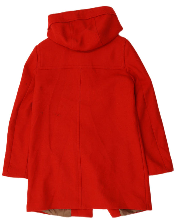 Женский дафлкот с капюшоном Benetton UK 12, средний красный, шерсть
