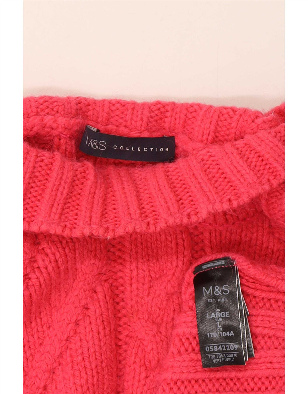 Женский джемпер с высоким воротником Marks & Spencer, Великобритания, 16, большой розовый