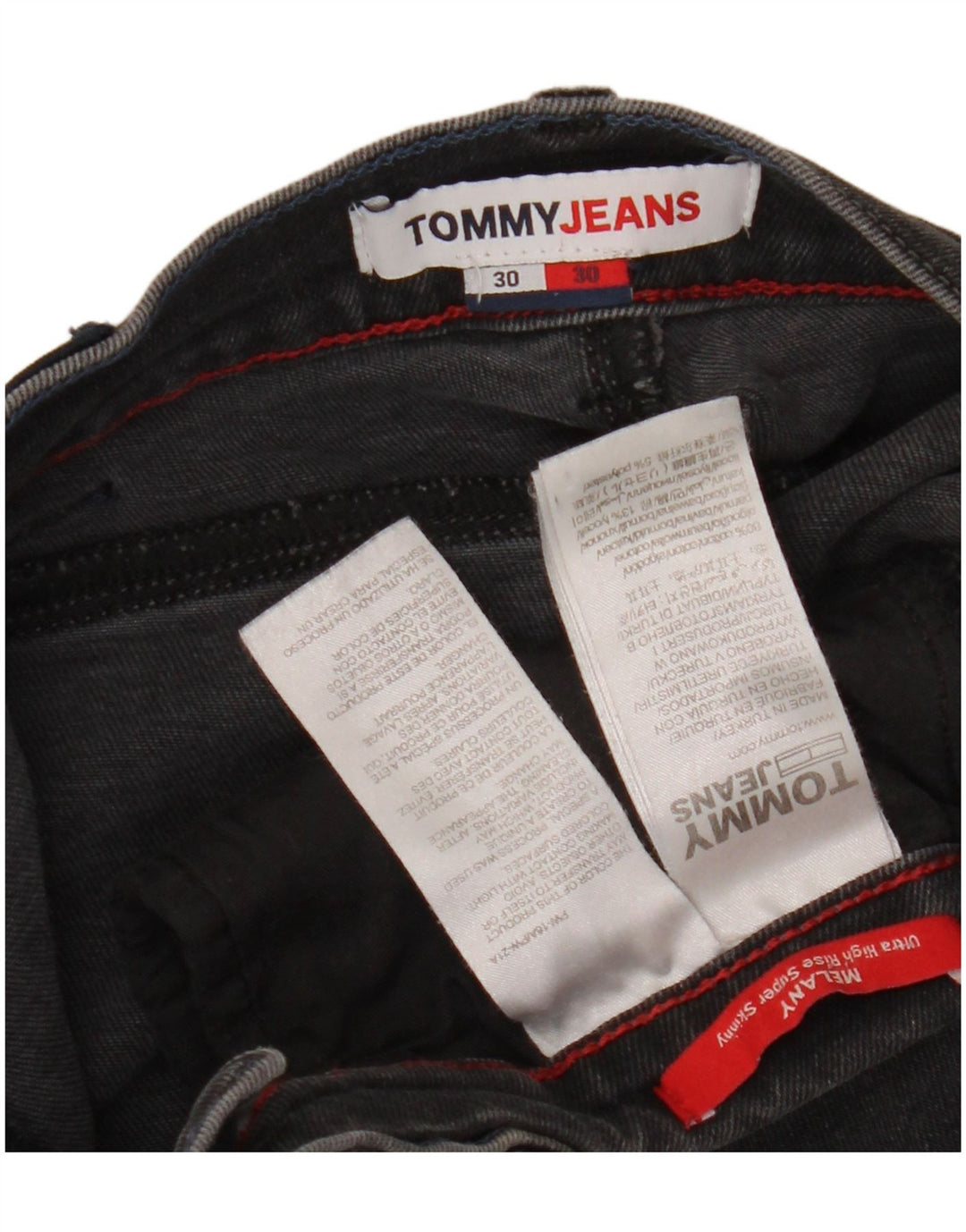 Женские джинсы суперскинни TOMMY HILFIGER Melany с высокой посадкой W30 L30 черные