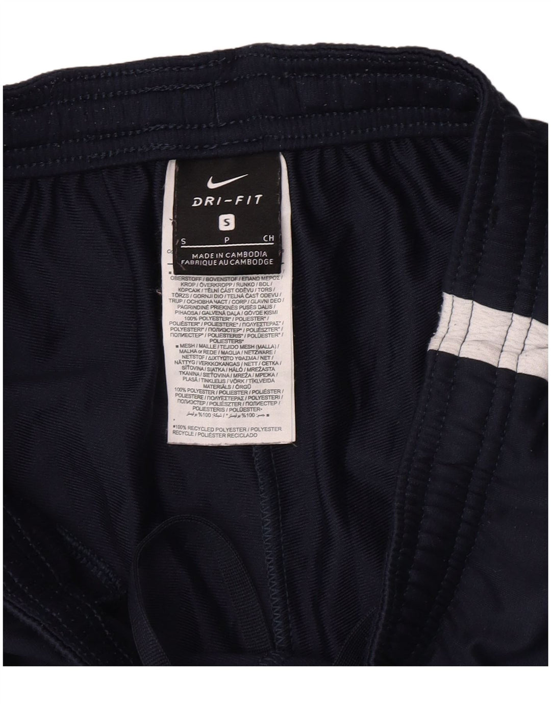 Мужские спортивные брюки Nike Dri Fit, маленькие темно-синие, полиэстер с цветными блоками