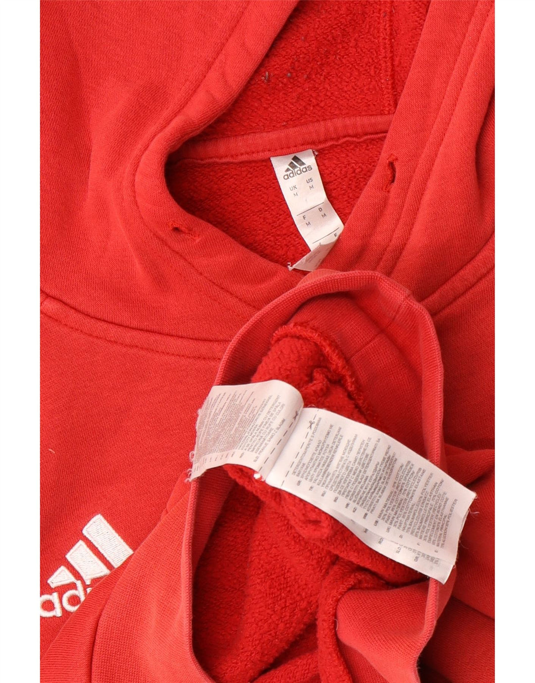 Мужской джемпер с капюшоном Adidas среднего красного цвета, хлопок