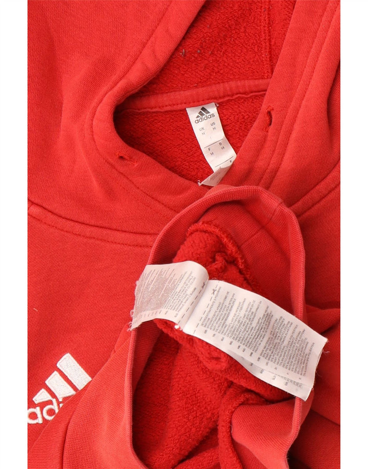 Мужской джемпер с капюшоном Adidas среднего красного цвета, хлопок