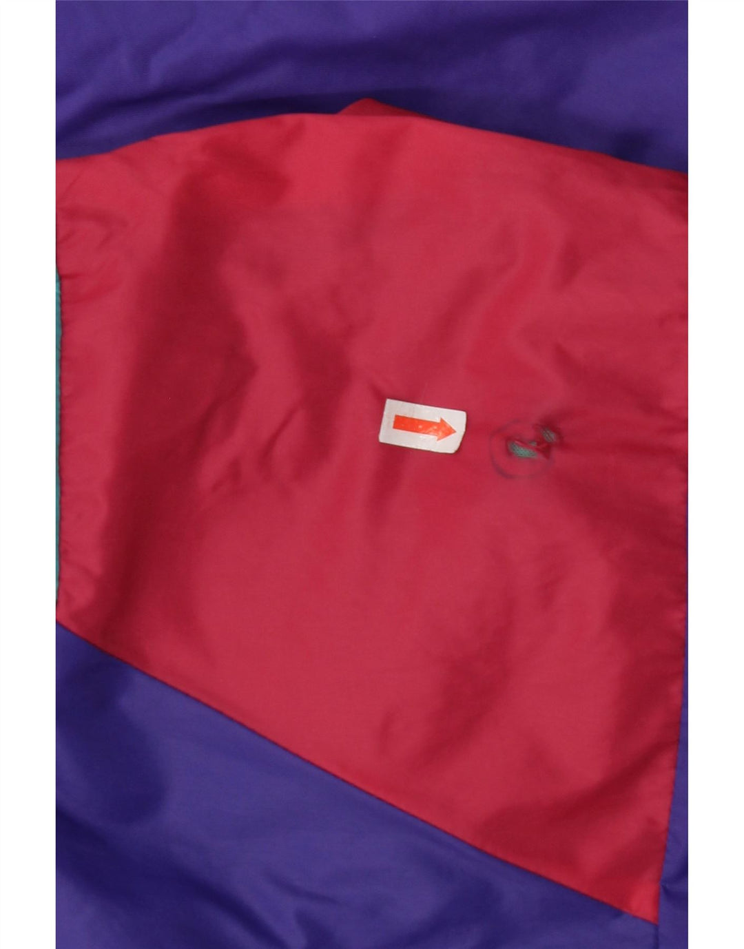 ВИНТАЖНЫЙ Мужской анорак свободного кроя с капюшоном, Великобритания, 36, маленький фиолетовый, с цветными блоками