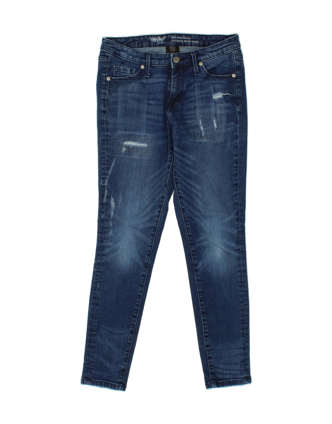 MOSSIMO Womens Distressed Skinny Jeans US 4 Small W27 L28 Navy Blue Vintage Mossimo and Second-Hand Mossimo from Messina Hembry 