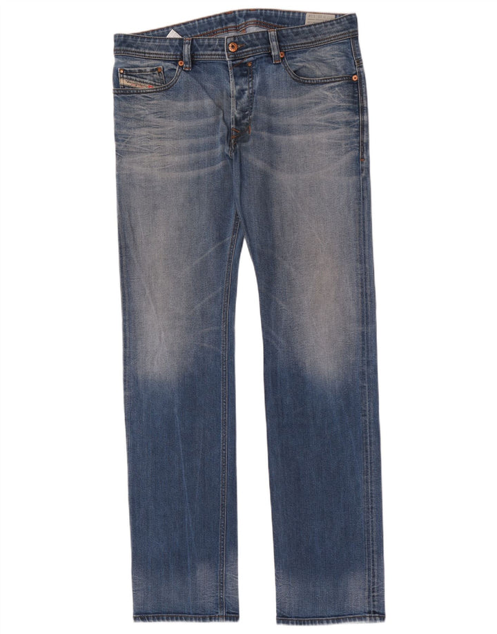 Мужские прямые джинсы Diesel W33 L34 синие, хлопок